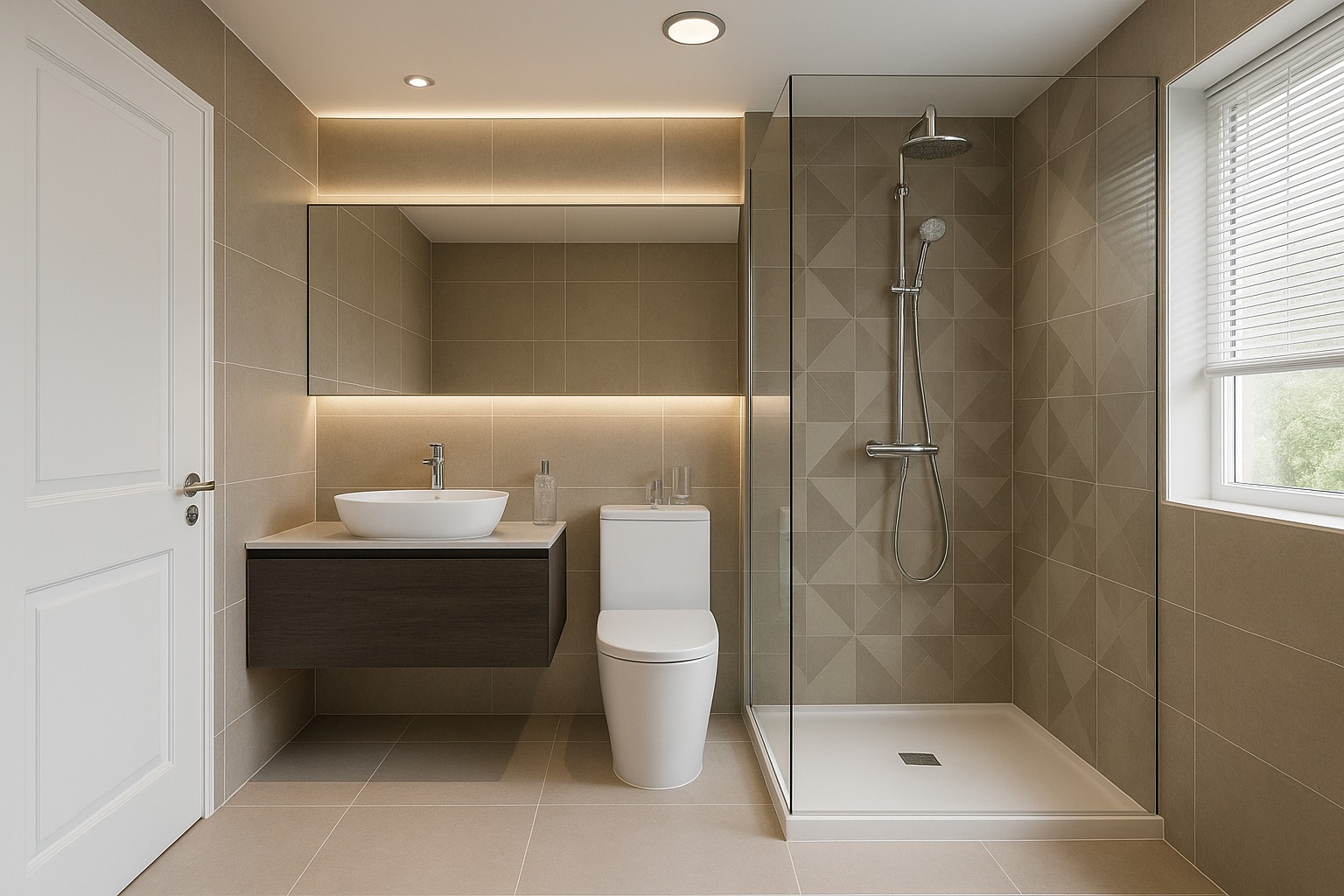 Stunning before and after bathroom makeover featuring modern tile work and fixtures by Custom Bath and Tile